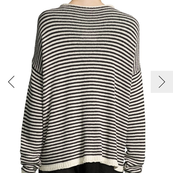 Eileen Fisher Black & Cream Striped Sweater - Picture 3 of 6